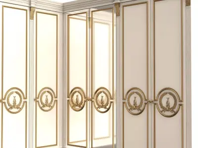 Classic Wardrobe Furniture 0403 White Low-poly 3D model