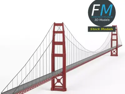Suspension bridge 3D model buy