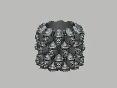 Gorilla pen holder Cyborg pen holder 3D print model