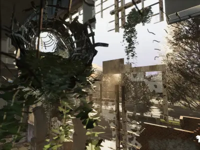 Abandoned Swimming Pool Environment Low-poly 3D model