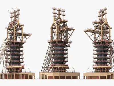  Vertical Iron Blast Furnace with Support Frame 