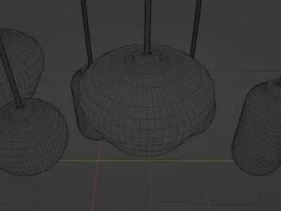 Golden pendant 3D model buy