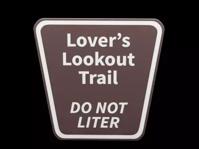 Street Sign Trapezoid Low-poly 3D model
