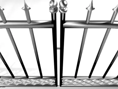 Steel Door Gate Type 2 3D model