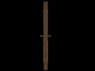 Stylized Hand painted wooden door Low-poly 3D model