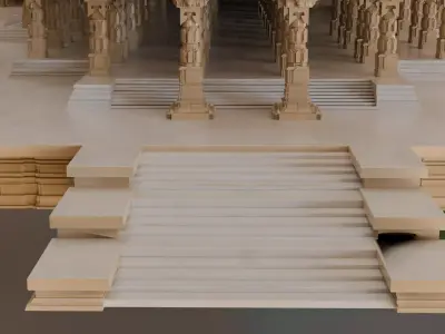 Detailed Vedic Temple - Ancient Mythical Architecture Concept 3D model