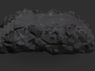 Stairs stone staircase 08 Low-poly 3D model