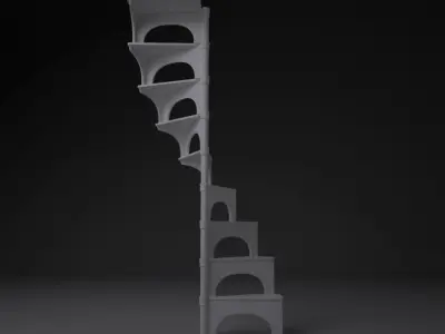 stair spiral staircase 3D model
