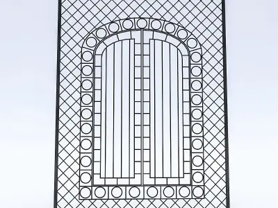 Wrought Iron Door And Window Low-poly 3D model