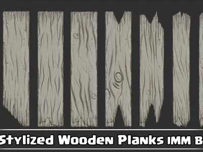 85 Stylized Wooden Planks IMM Brush VOL01 3D model