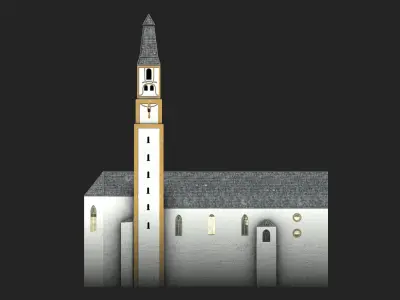 Pfronten Pfarrkirche Low-poly 3D model