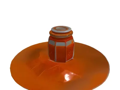 Realistic Saffron Spice Glass Jar Low-poly 3D model