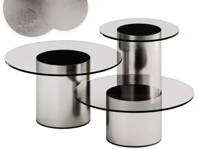 Ubeda and Otto Canalda Contemporary Glass 2001 Side Tables 3D model