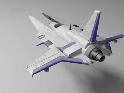 SciFi single-seater spaceship Low-poly 3D model