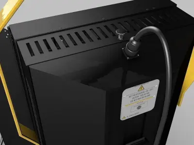 Fluorescent-Studio-Lights light stand with cord 3D model