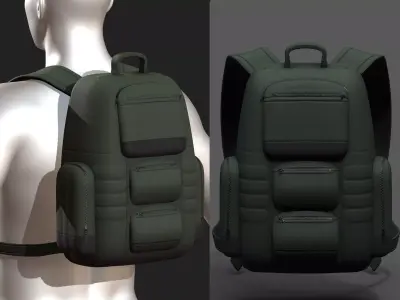 Backpack bag baggage Color 3d low poly Low-poly  Low-poly 3D model
