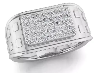 Small fancy mans ring 3D print model 2