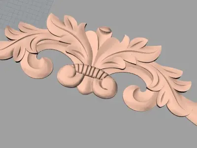 Door flower 3D relief STL Model for CNC woodworking carving E286 3D model