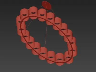 Bibendum circular pendant light gold 3D model