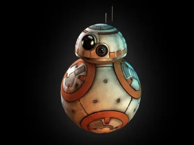 BB-8 droid Low-poly 3D model