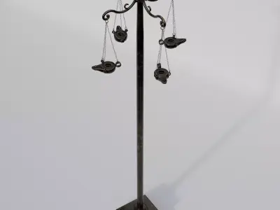 Roman Oil-lam Chandelier Low-poly 3D model
