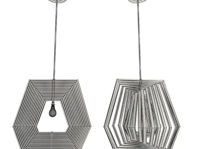 Twist Wooden Pendant Lamps Vito  3D model