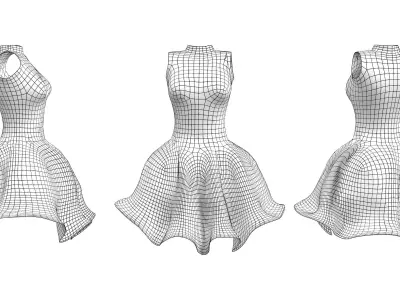 Little Black Dress Low-poly 3D model