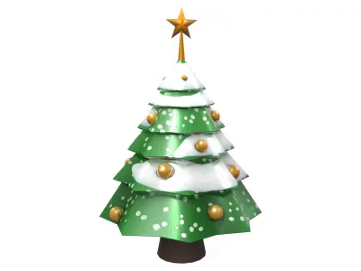 Stylized Xmas Tree V1 Low-poly 3D model