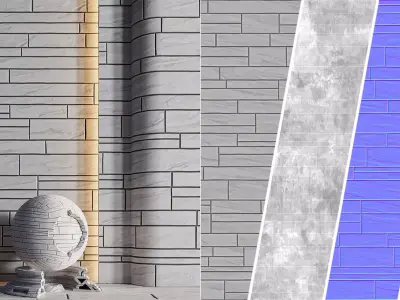H84 Slate Stone - PBR - 4K - Seamless Low-poly 3D model