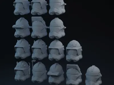 Phase 2 Clone Helmets one-twelfth Scale 3D print model