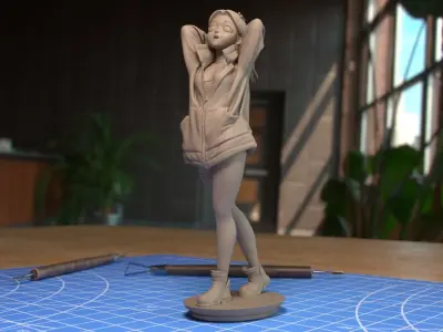 Cyberpunk Edgerunners - Rebecca With Jacket 3D print model