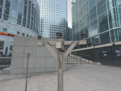 Wooden Electricity Pole without Ladder - Object 018 Low-poly 3D model