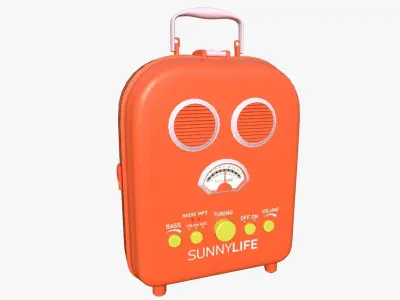 Cartoon Style Stylized Radio Sunnylife Radio Orange Edition 3D model