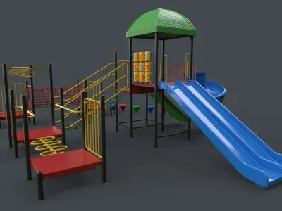 PBR Playground Outdoor Jungle Gym 18 Low-poly 3D model