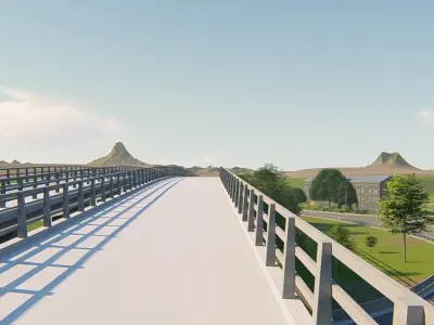 Urban bridge 3D model
