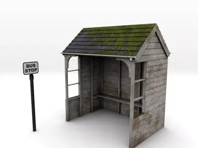 Rural Bus Shelter 3D model