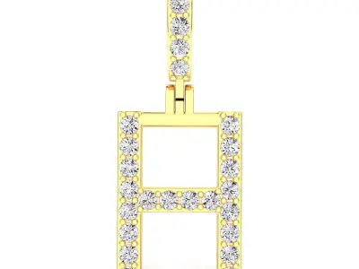 Alphabet H-letter single row pendant 3D print model