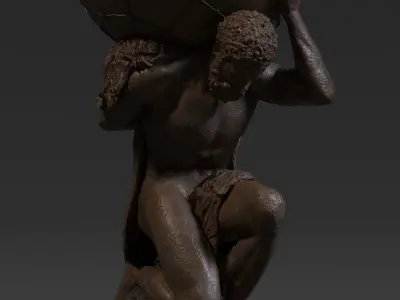 Atlas Statue Low-poly 3D model