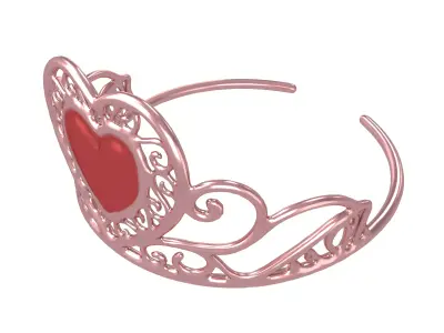 Heart Tiara v1 004 Low-poly 3D model