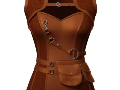 Corset PBR Low-poly 3D model