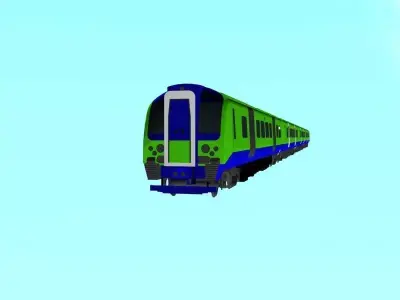 Low Poly Railway Station Platform Train 3D Model  2025 Low-poly 3D model