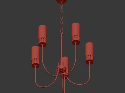 Monroe Collection 5 Light Satin Gold Chandelier 3D model