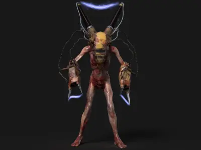 Sci-fi Cyber Victim 3 Low-poly 3D model