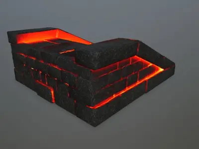 lava stair Low-poly 3D model