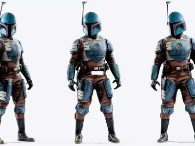 Mandalorian Guy - Boba Fett Low-poly 3D model