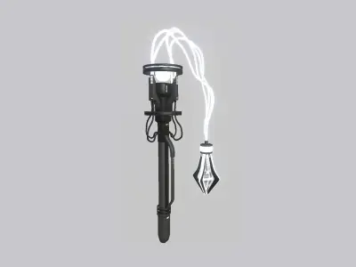 SciFi Flail A07 Black White - Sci Fi Weapon Design Low-poly 3D model