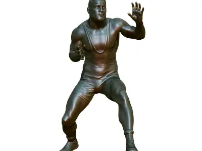 Wrestler Statue CNC 3D Printable Sculpture 3D print model