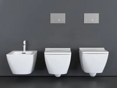 Duravit Viu Wall-Hung WC Low-poly 3D model