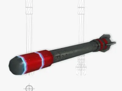 Missile 2 sci-fi low poly Low-poly 3D model