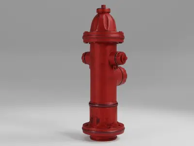 Red fire hydrant 3D model